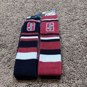 FBF Sportswear Sandford Crew Socks Black/white/red Size Large 10-13 Two pair NWT